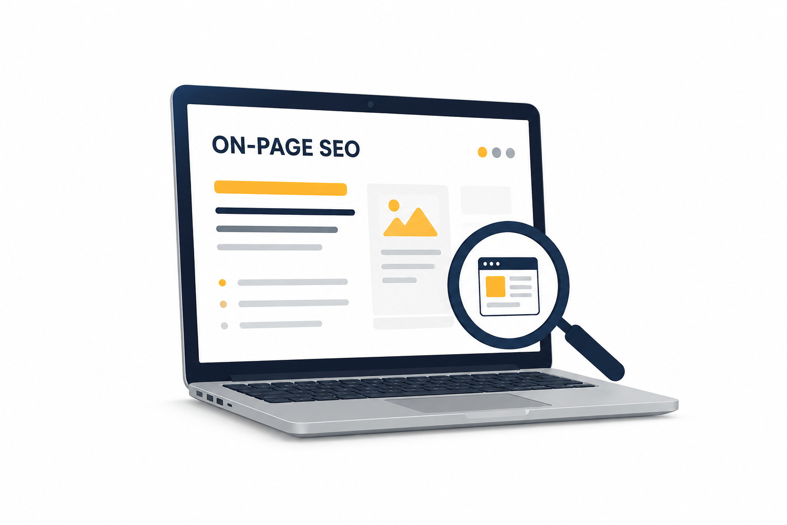 On Page SEO optimization illustration